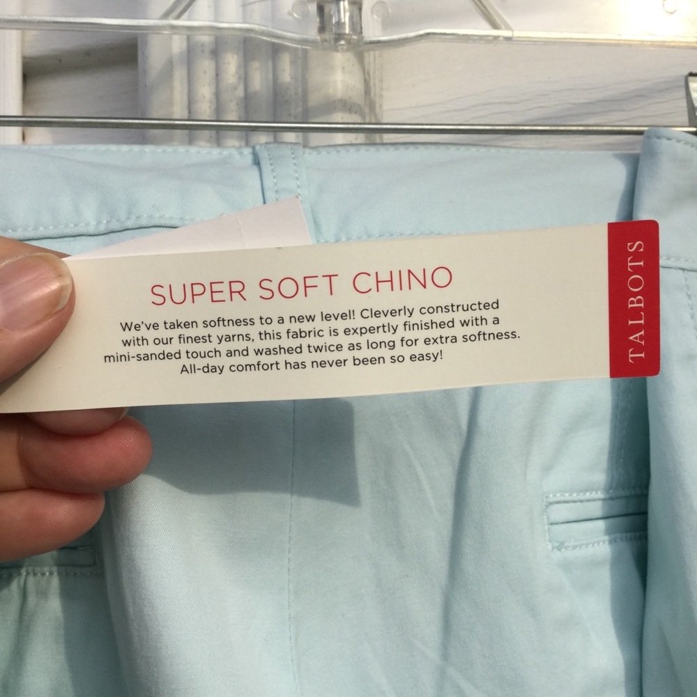 NWT Talbots Pretty Aqua Blue "Weekend Chino" - Picture 3 of 7